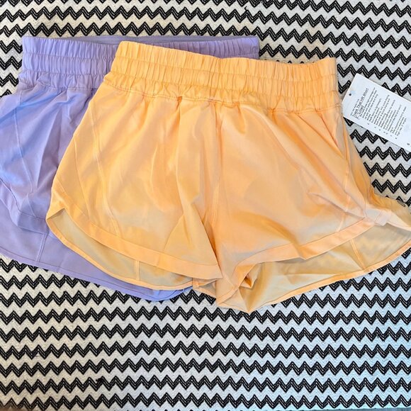 NWT Bundle Lilac Smoke & Summer Glow lululemon Track That HR Short 3" Lined Sz 6 - Picture 2 of 15